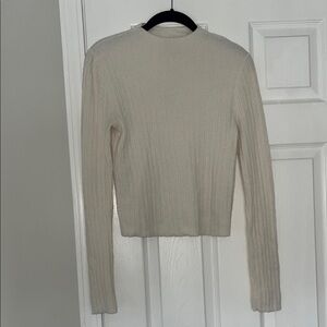 Old Navy Cream Ribbed Crewneck Sweater